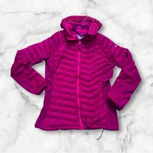 Columbia Pink Puffer Full Zip Junior Jacket size L